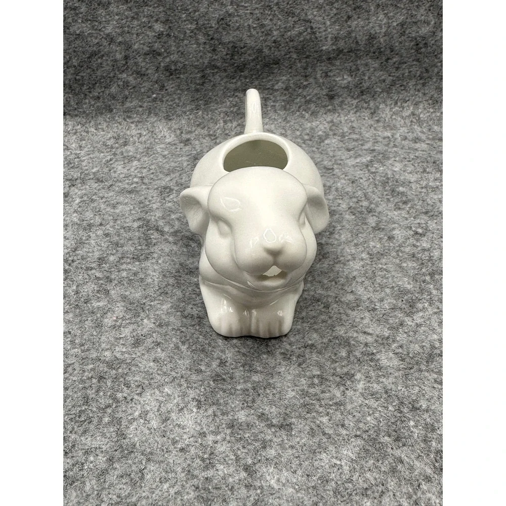 White Ceramic Bunny Rabbit Creamer Figural Easter Spring Small Milk Pitcher